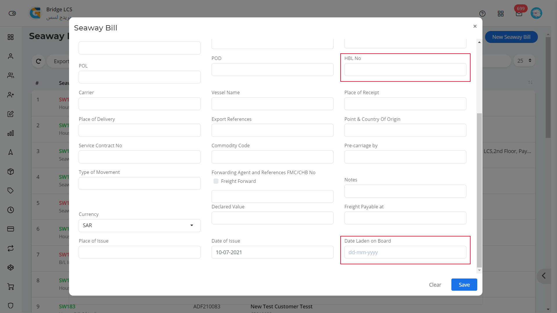 seawaybill logistics software