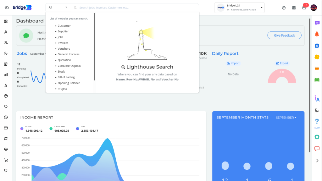 Light house Search : Data Ready at Hand