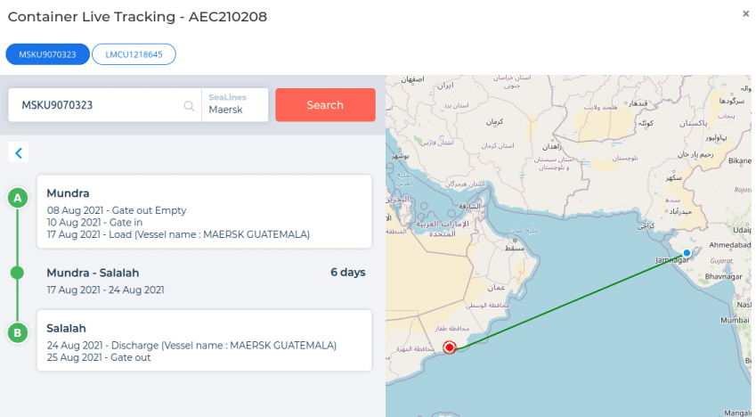 Shipment tracking in Bridge LCS