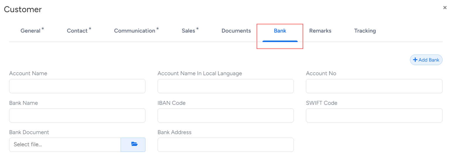 Add Cutomer Bank Account Details In Bridge LCS