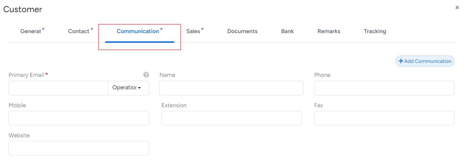 Add Customer communication detail in Bridge LCS Freight Software