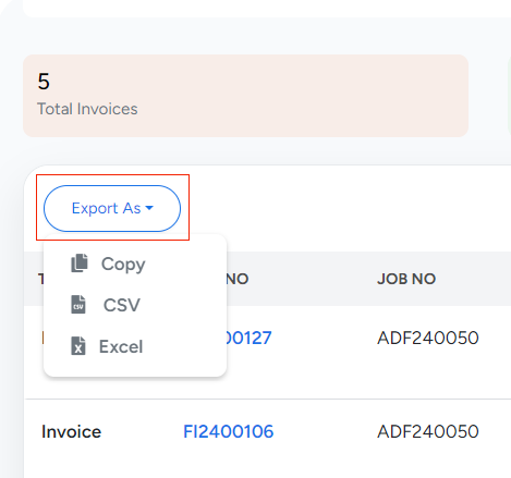 dashboard portal shipment In Bridge LCS Freight Software