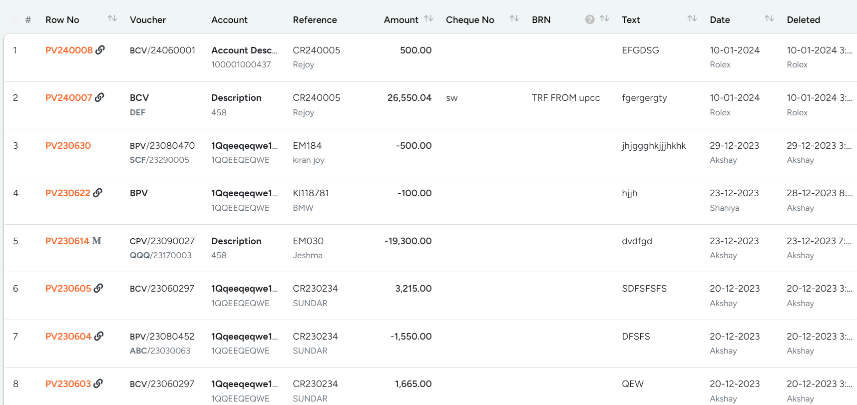 Cancelled Payment Vouchers in Bridge LCS Freight Broker Software