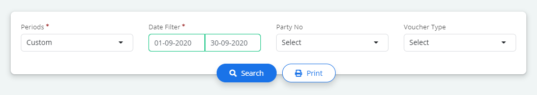 Payment Made report Filter for periodic report in Bridge LCS