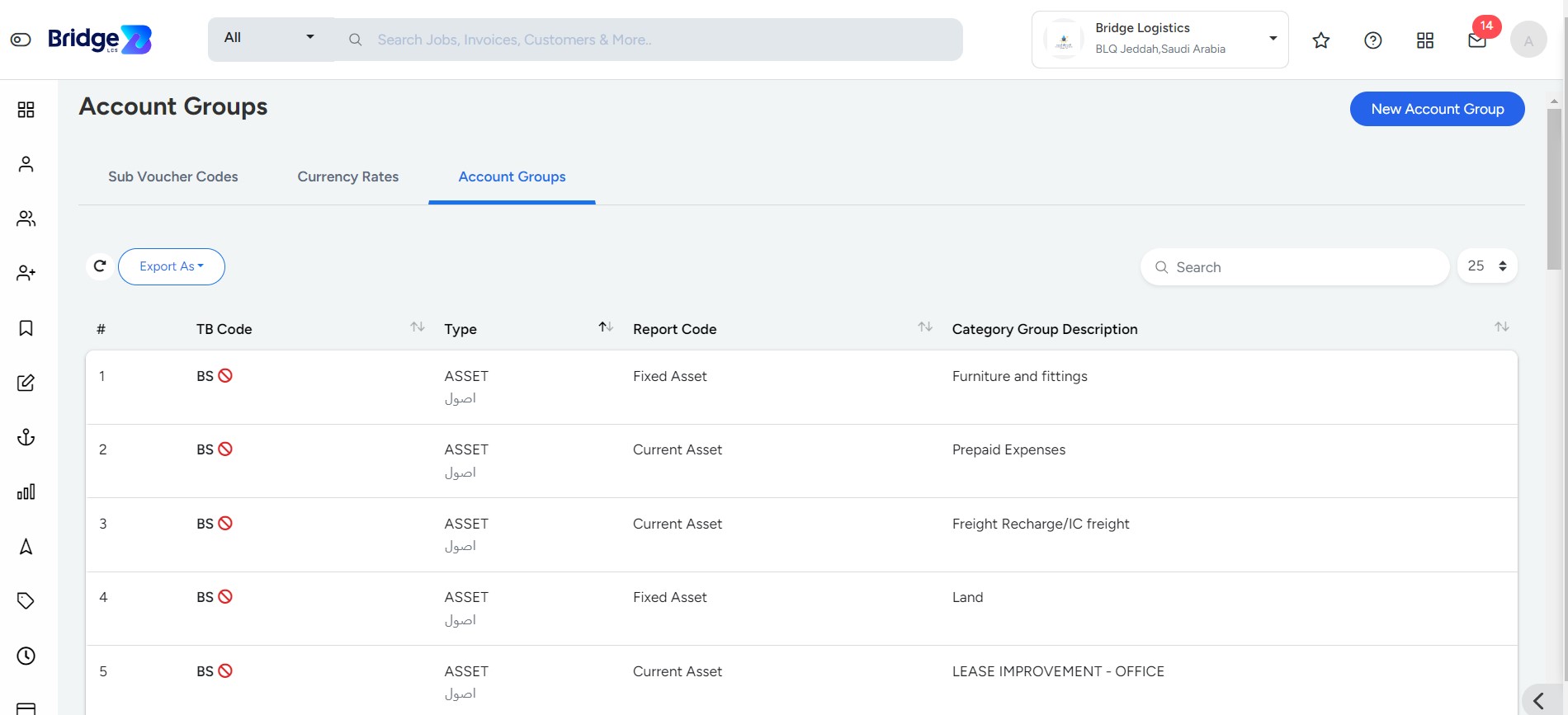 Acount-Group Bridge LCS Freight Forwarding ERP Software