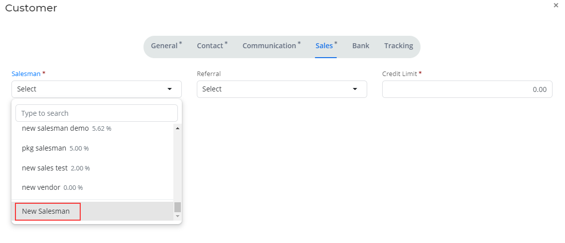 General details in Masters Sales Code - Method 2