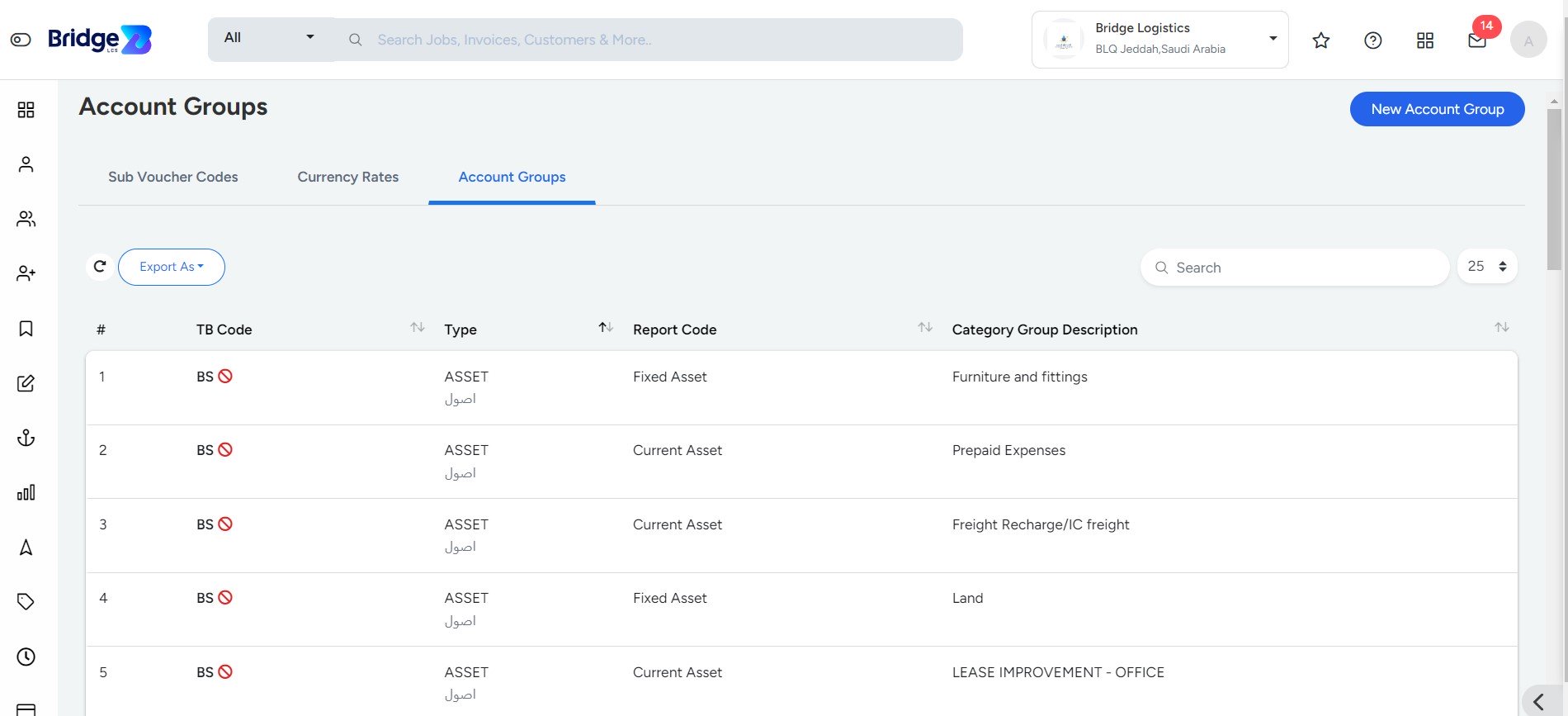 Acount-Group Bridge LCS Freight Forwarding ERP Software