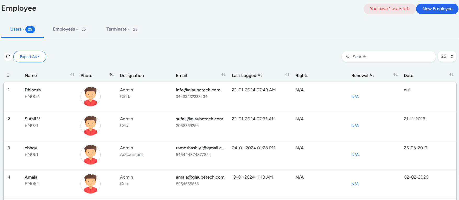 Employee Settings In Bridge LCS Logistics Software For Small Business