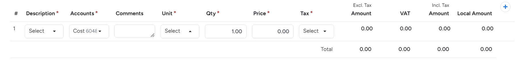 How To Create New Terminal Cost - Description